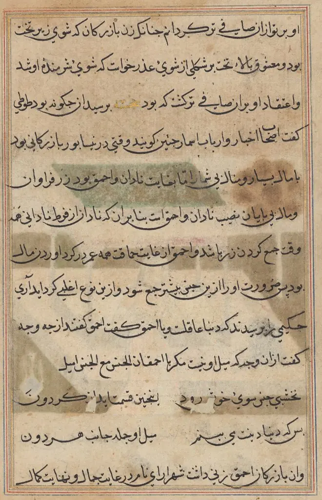 Page from Tales of a Parrot (Tuti-nama): text page, by Unknown