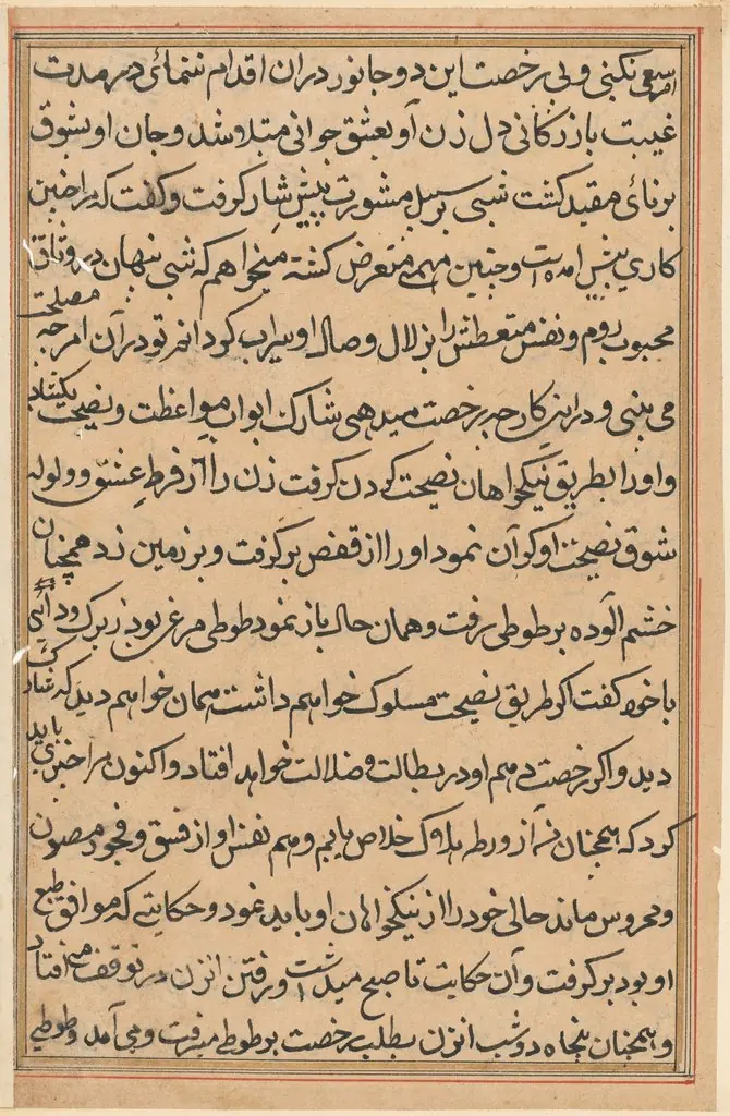 Page from Tales of a Parrot (Tuti-nama): text page, by Unknown