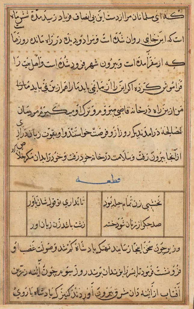 Page from Tales of a Parrot (Tuti-nama): text page, by Unknown