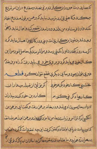 Page from Tales of a Parrot (Tuti-nama): text page, by Unknown, 1560