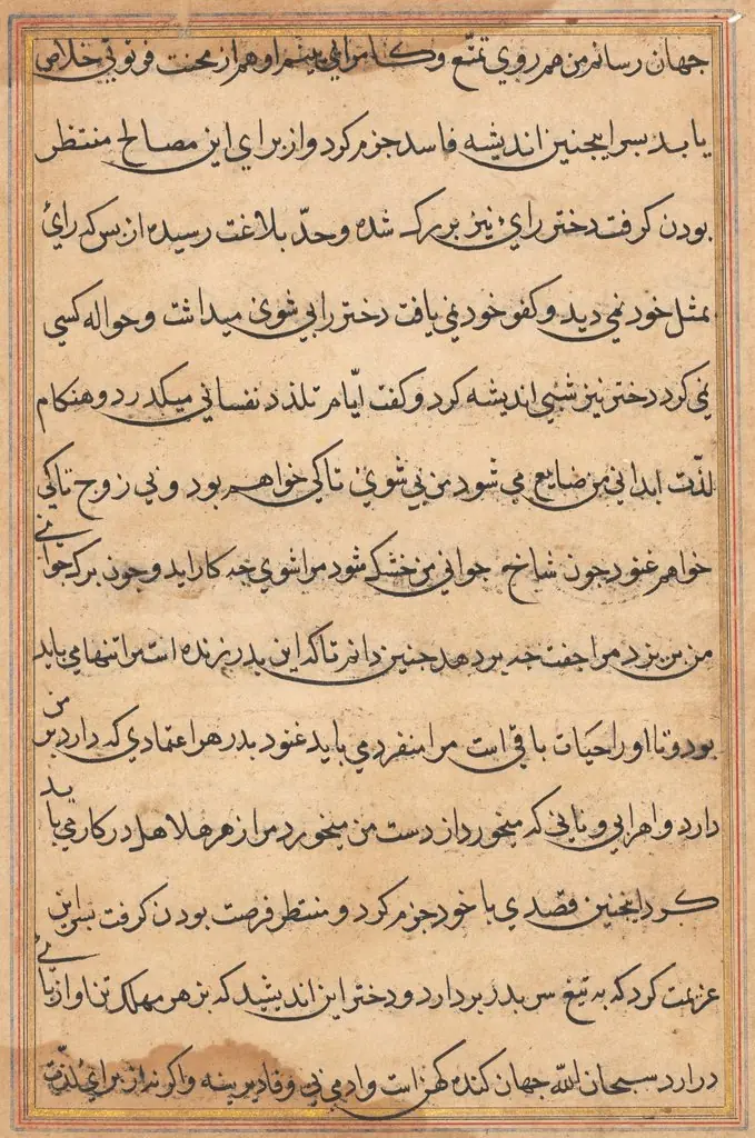Page from Tales of a Parrot (Tuti-nama): text page, by Unknown