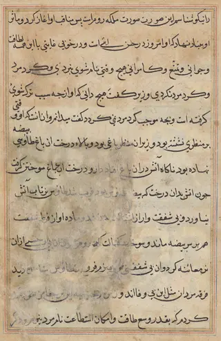 Page from Tales of a Parrot (Tuti-nama): text page, by Unknown, 1560