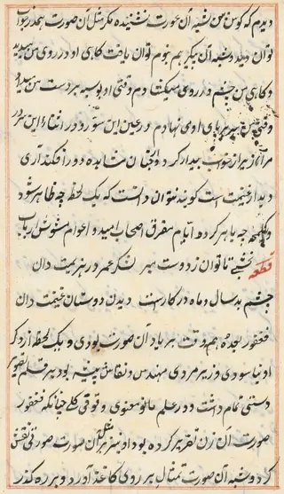 Page from Tales of a Parrot (Tuti-nama): text page, by Unknown, 1560