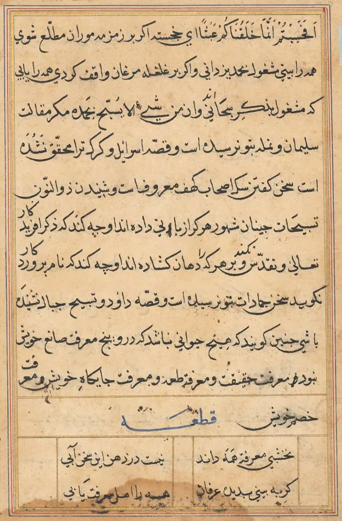 Page from Tales of a Parrot (Tuti-nama): text page, by Unknown