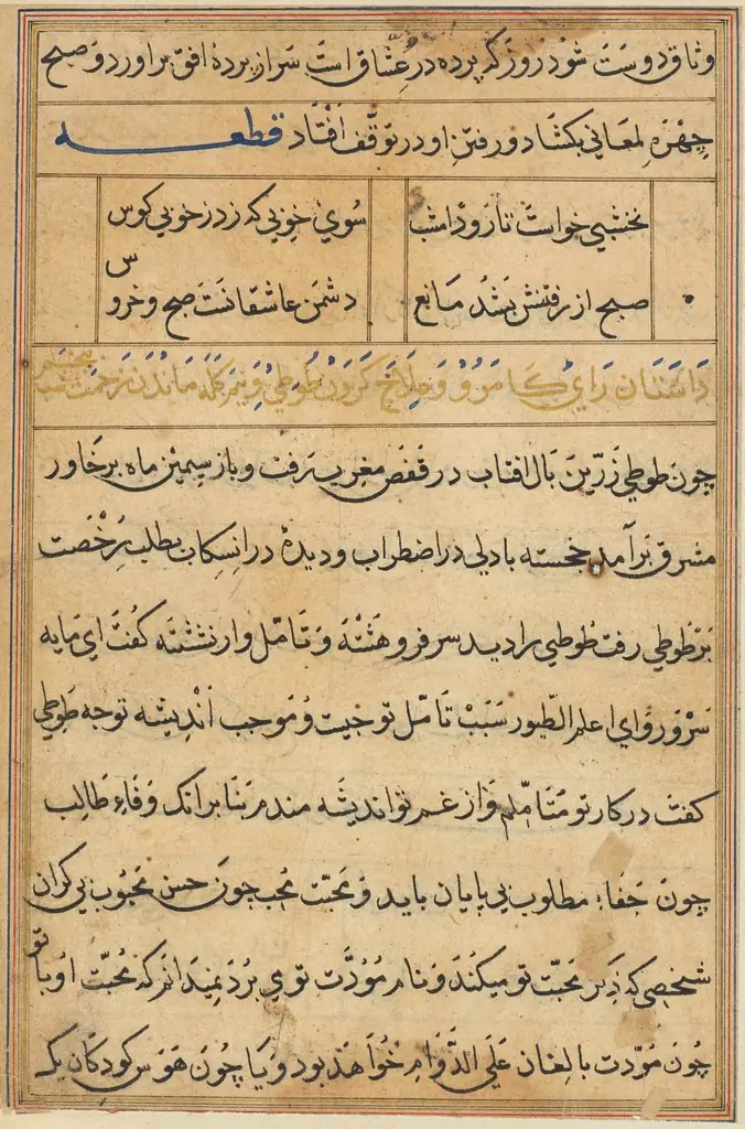 Page from Tales of a Parrot (Tuti-nama): text page, by Unknown