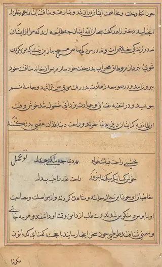 Page from Tales of a Parrot (Tuti-nama): text page, by Unknown, 1560