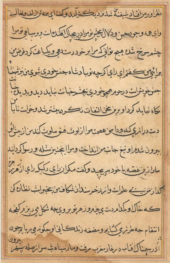 Page from Tales of a Parrot (Tuti-nama): text page, by Unknown