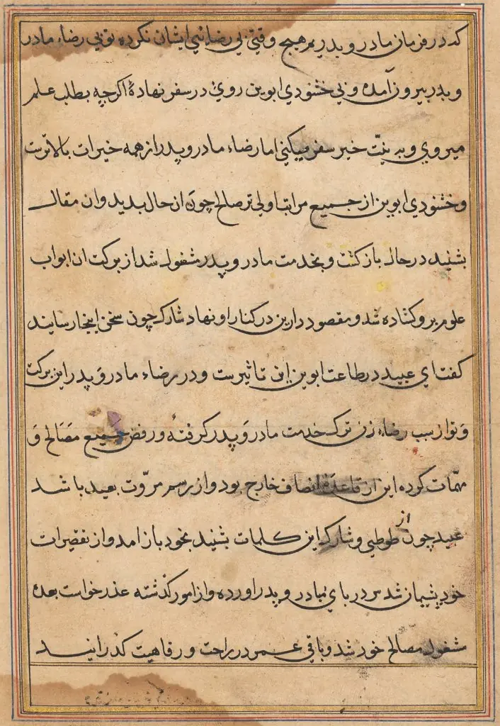Page from Tales of a Parrot (Tuti-nama): text page, by Unknown