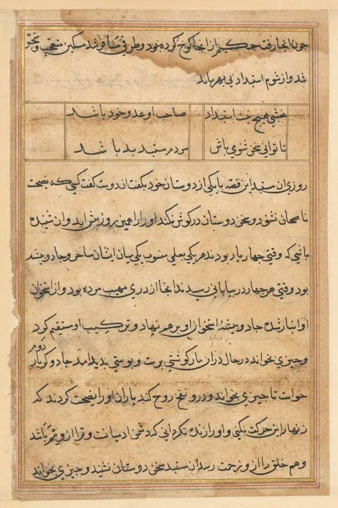 Page from Tales of a Parrot (Tuti-nama): text page, by Unknown