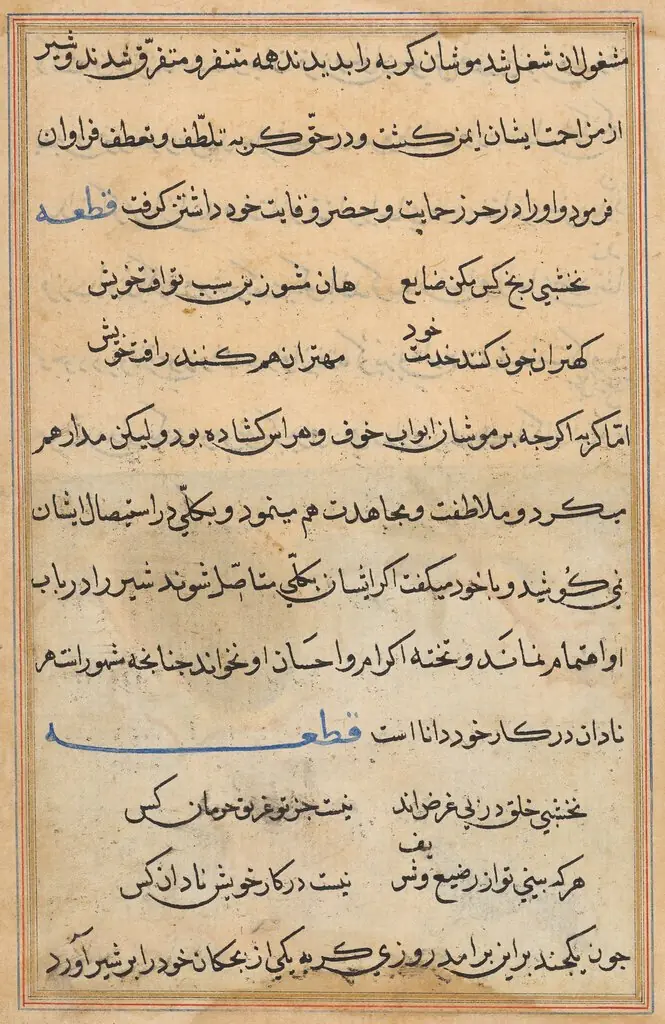 Page from Tales of a Parrot (Tuti-nama): text page, by Unknown
