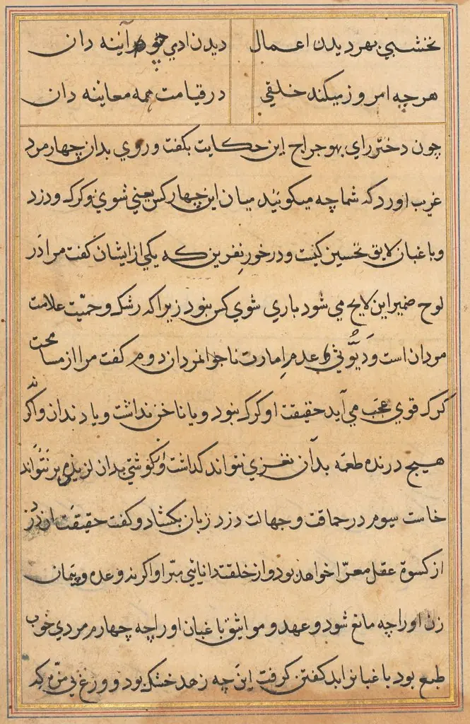 Page from Tales of a Parrot (Tuti-nama): text page, by Unknown