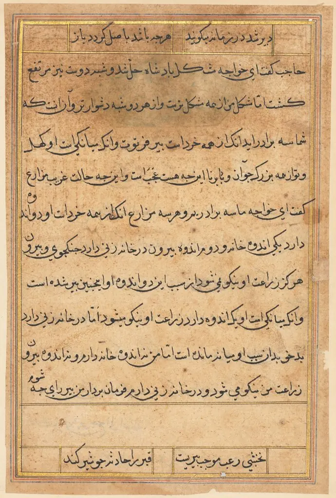 Page from Tales of a Parrot (Tuti-nama): text page, by Unknown