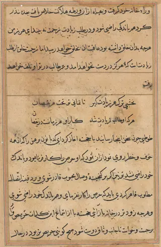 Page from Tales of a Parrot (Tuti-nama): text page, by Unknown, 1560