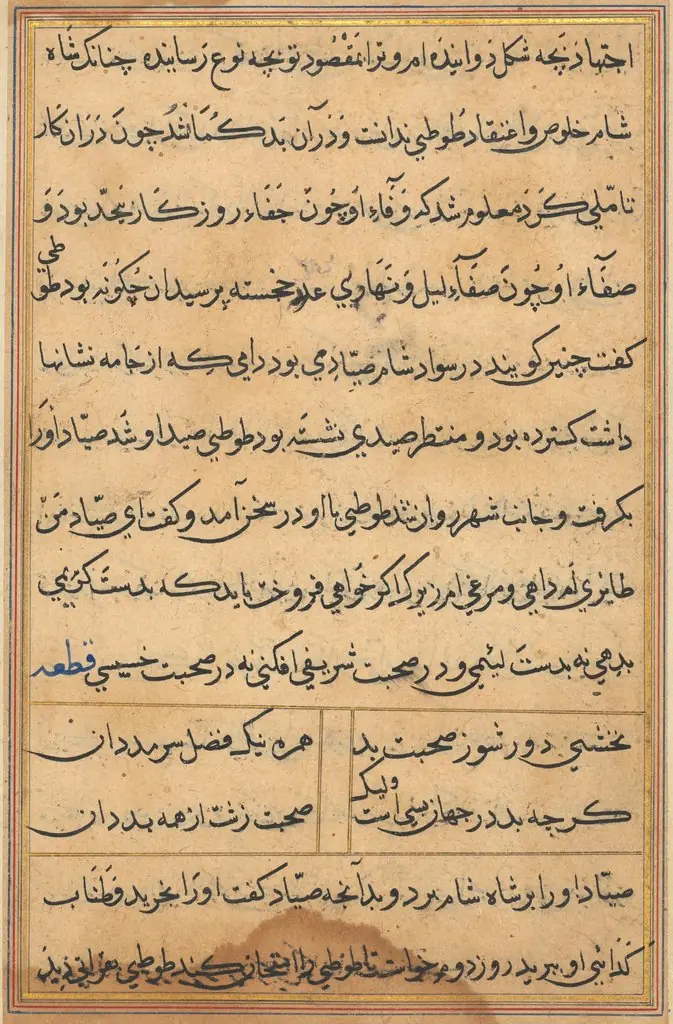 Page from Tales of a Parrot (Tuti-nama): text page, by Unknown