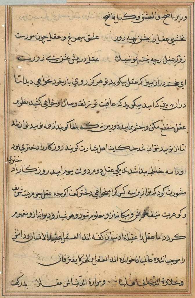 Page from Tales of a Parrot (Tuti-nama): text page, by Unknown