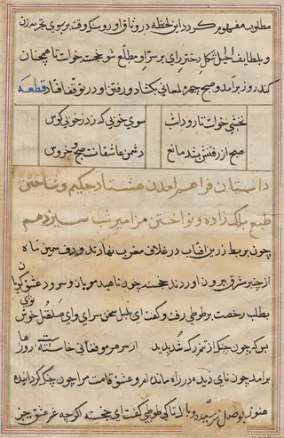 Page from Tales of a Parrot (Tuti-nama): text page, by Unknown, 1560