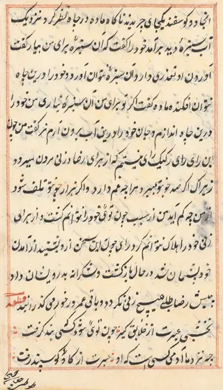 Page from Tales of a Parrot (Tuti-nama): text page, by Unknown, 1560