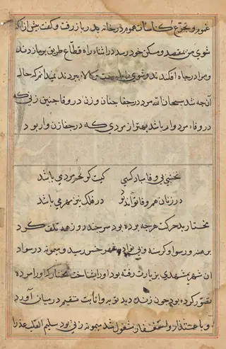 Page from Tales of a Parrot (Tuti-nama): text page, by Unknown, 1560