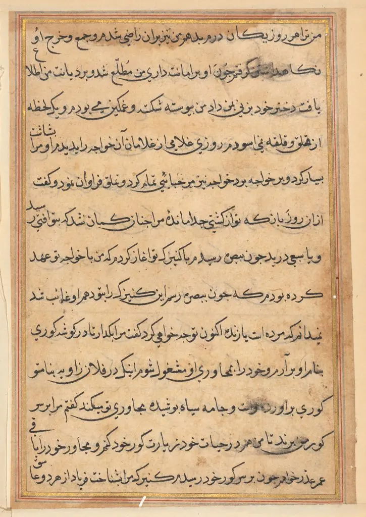 Page from Tales of a Parrot (Tuti-nama): text page, by Unknown