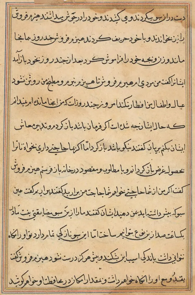 Page from Tales of a Parrot (Tuti-nama): text page, by Unknown