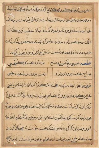 Page from Tales of a Parrot (Tuti-nama): text page, by Unknown, 1560