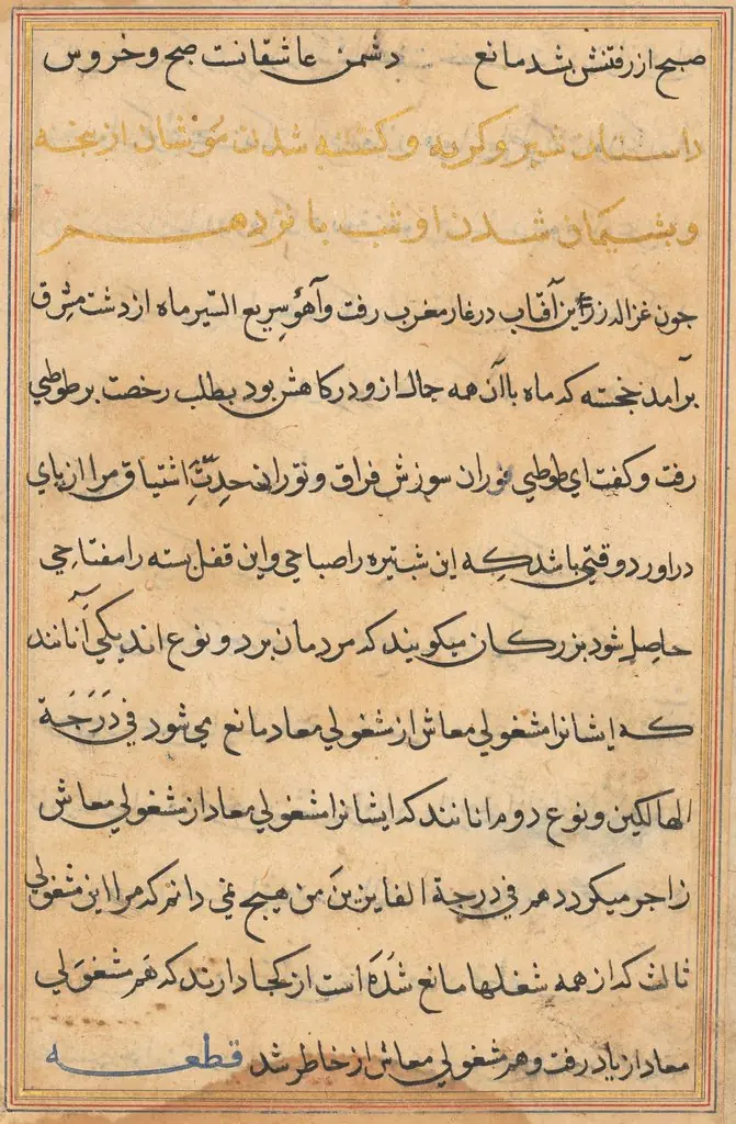 Page from Tales of a Parrot (Tuti-nama): text page, by Unknown