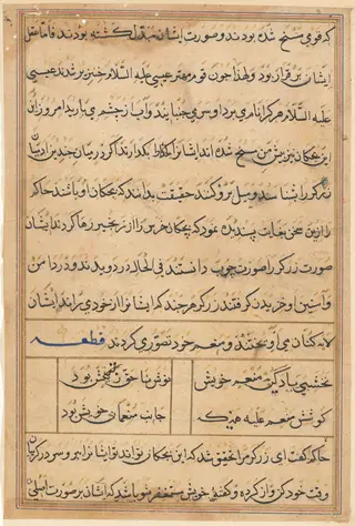 Page from Tales of a Parrot (Tuti-nama): text page, by Unknown, 1560