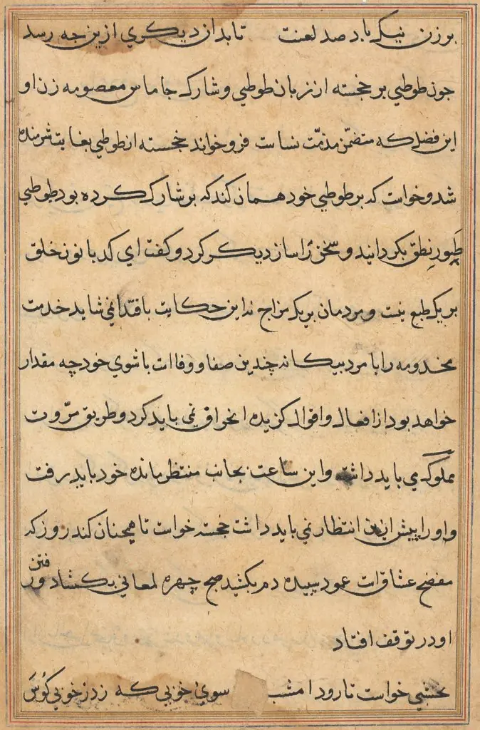 Page from Tales of a Parrot (Tuti-nama): text page, by Unknown