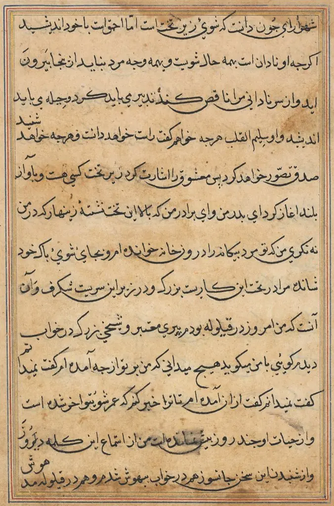 Page from Tales of a Parrot (Tuti-nama): text page, by Unknown