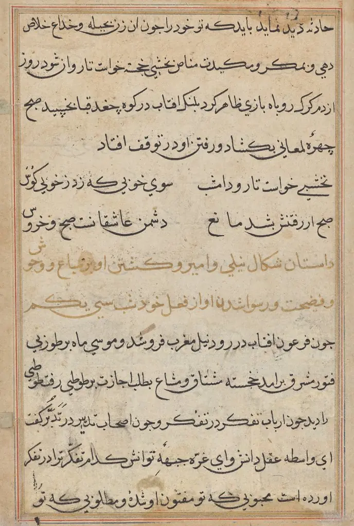 Page from Tales of a Parrot (Tuti-nama): text page, by Unknown
