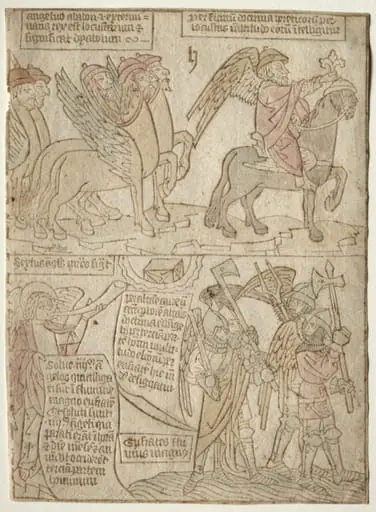 page from the Apocalypse (The Locusts with the Angel of the Abyss and The Sixth Trumpet), by Unknown