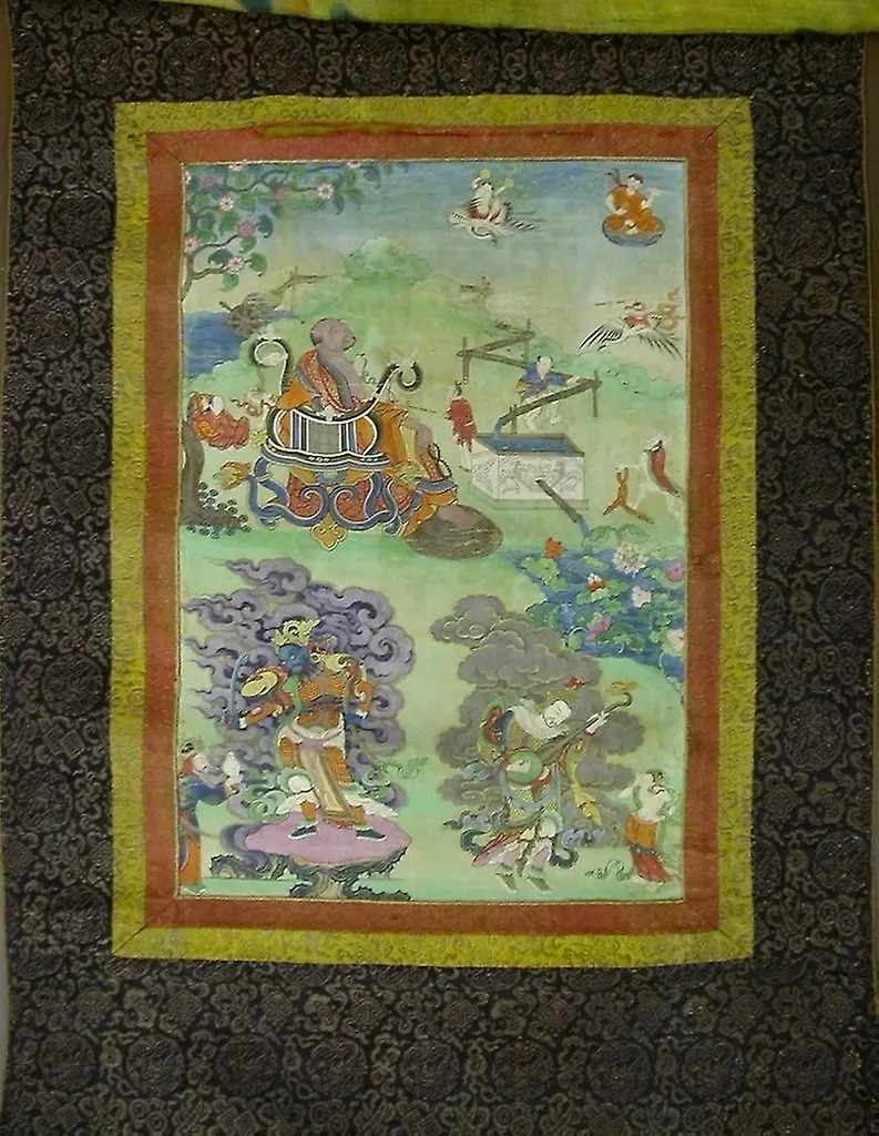 Painted Banner (Thangka) from a Set of Seven Honoring Gayadhara, a Pandit from India, by Unknown