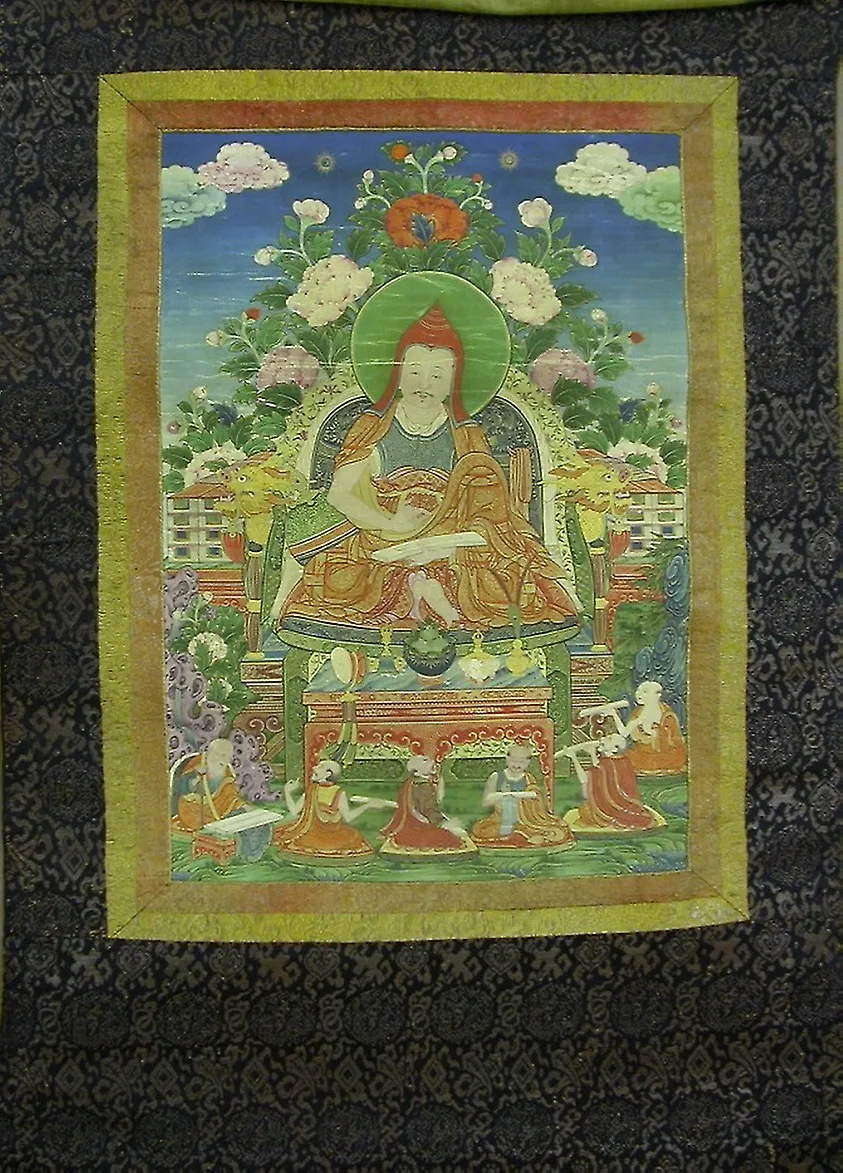 Painted Banner (Thangka) from a Set of Seven Honoring Gayadhara, a Sakya Pandit from India, by Unknown, unspecified, 1850
