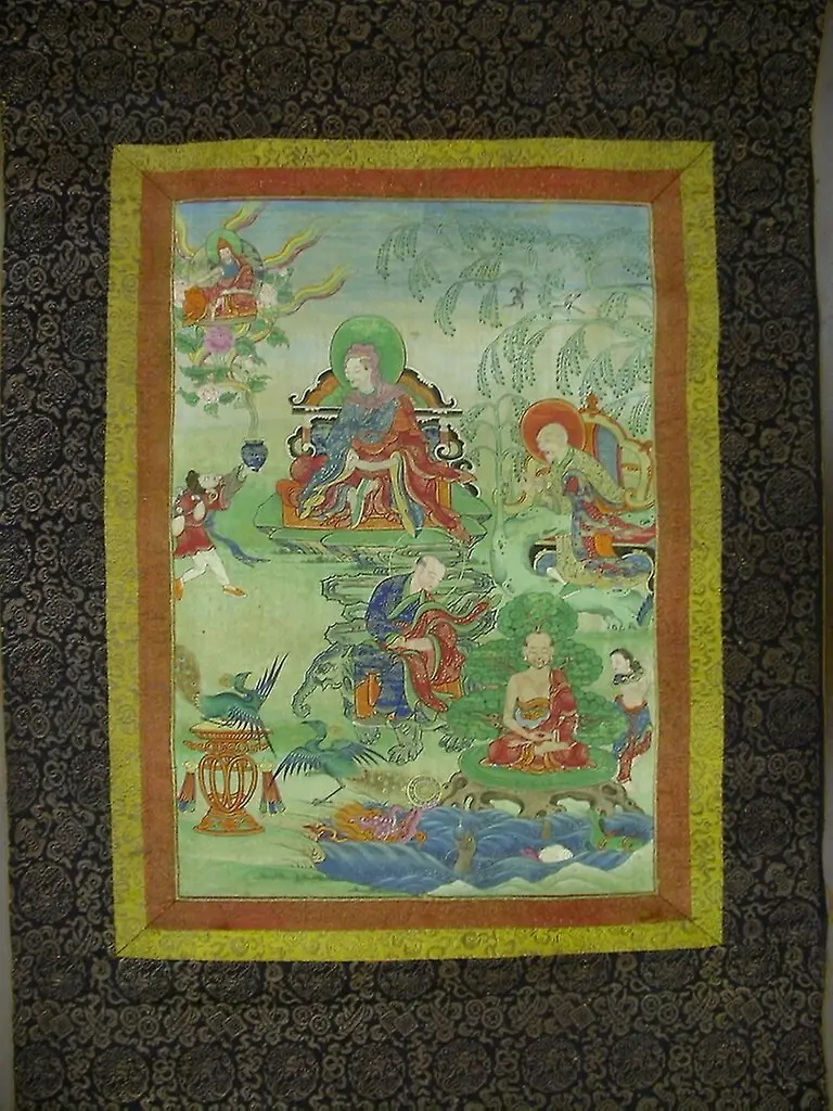 Painted Banner (Thangka) from a Set of Seven Honoring Gayadhara, a Sakya Pandit from India, by Unknown