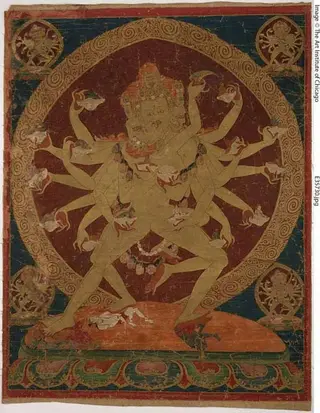 Painted Banner (Thangka) of Skull-Cup Bearing (Kapâladhara) Hevajra, by Unknown, 1604