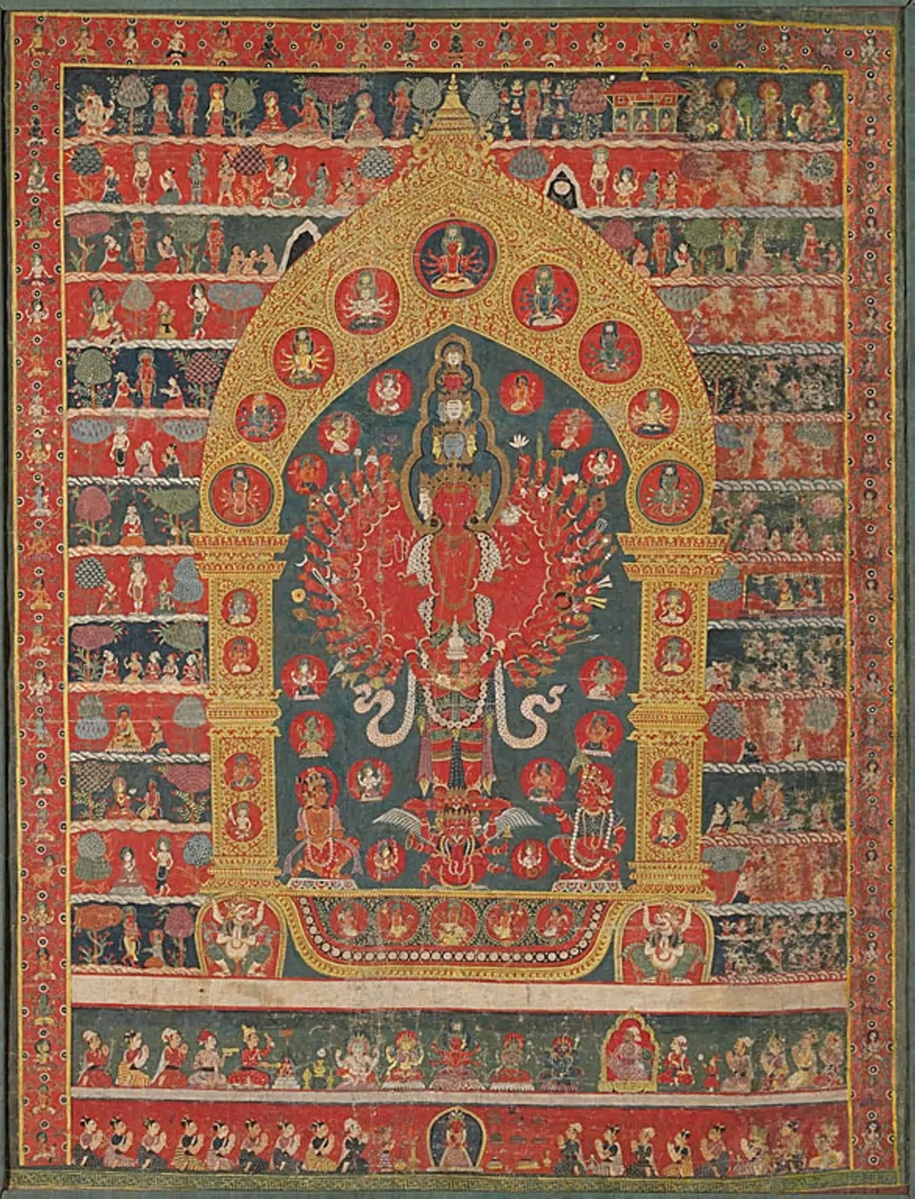 Painted Banner (Thangka) of the Avalokiteshvara Incarnation of the Rain God Rato Matsyendranatha, by Unknown, unspecified, 1800