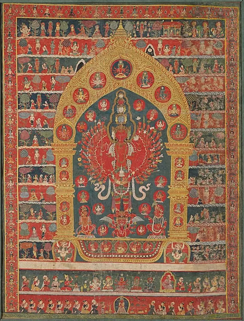 Painted Banner (Thangka) of the Avalokiteshvara Incarnation of the Rain God Rato Matsyendranatha, by Unknown, 1800