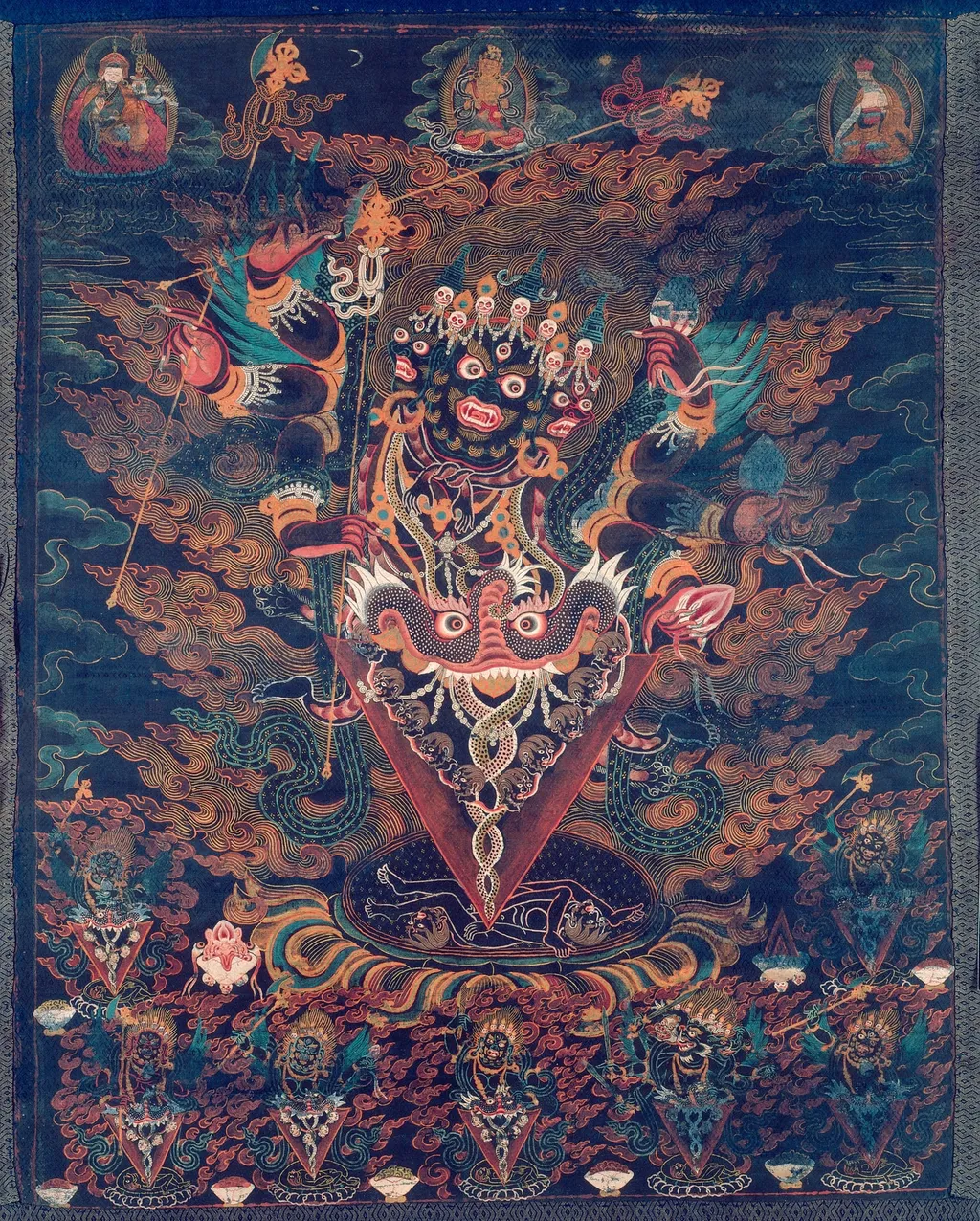 Painted Banner (Thangka) with Guru Dragpur, a Wrathful Form of Padmasambhava, by Unknown, unspecified, 1799