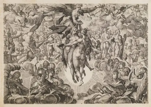 Painting, Sculpture, and Architecture, Banned by the Turks, Withdrawn to Olympus, by Unknown