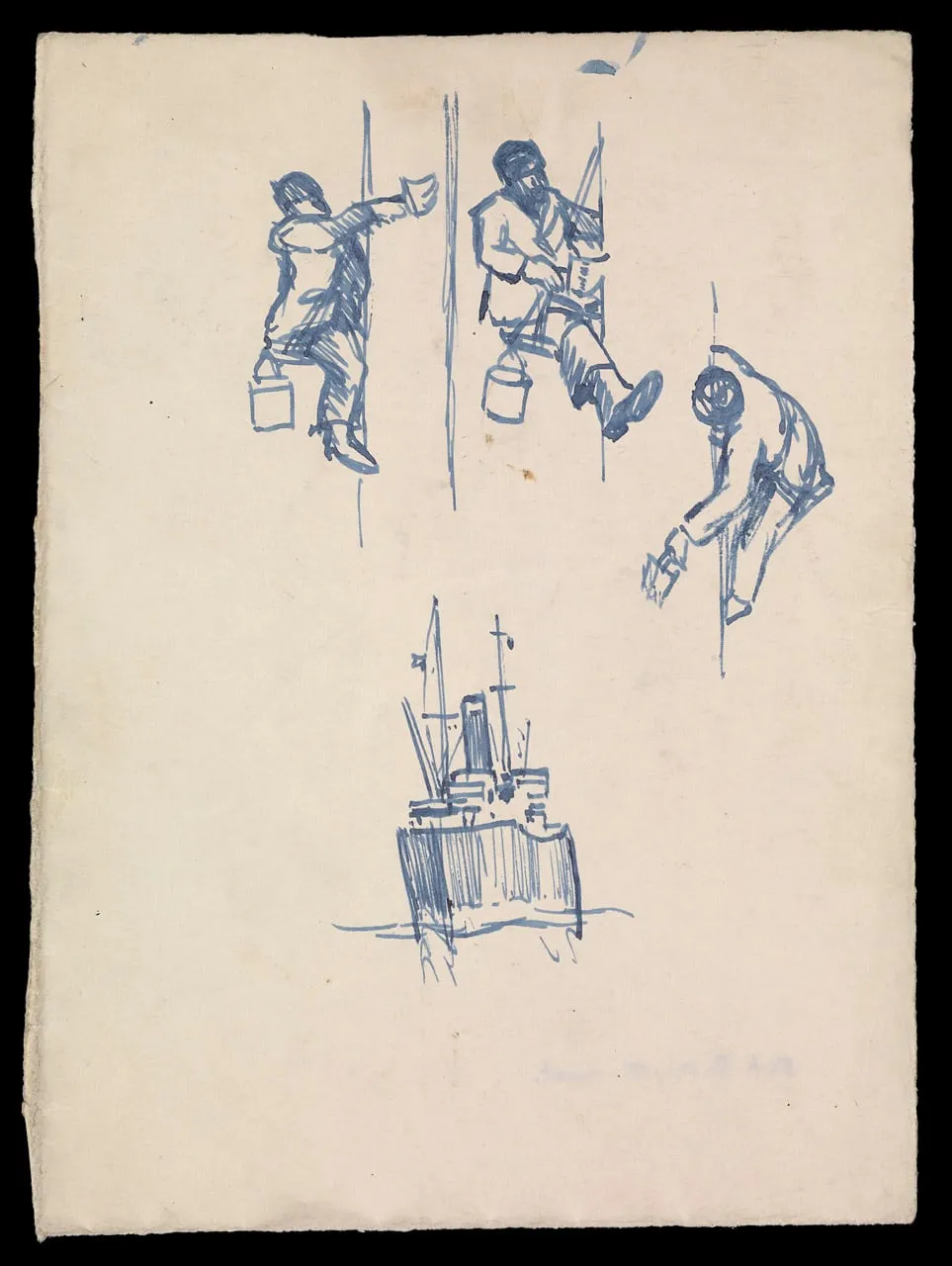 'Painting the mast', by Unknown, paint, 1941