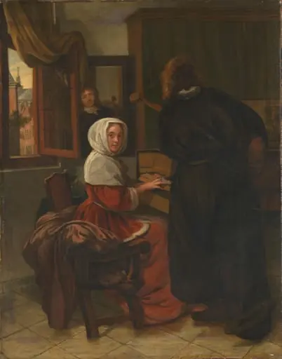 Pair Making Music, by Unknown