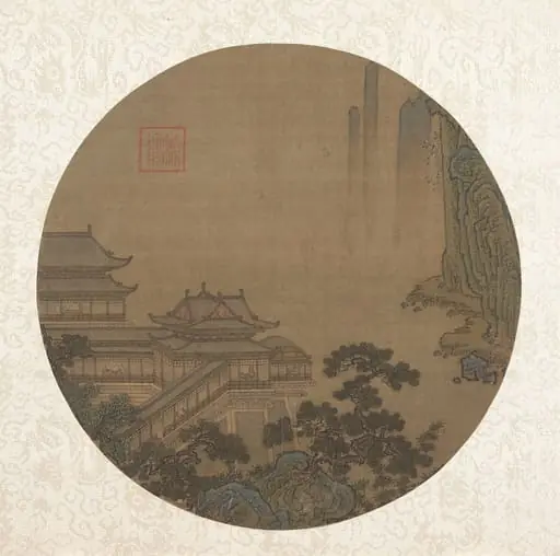 明/清   佚名   仙山樓閣圖   團扇頁|Palace, by Unknown