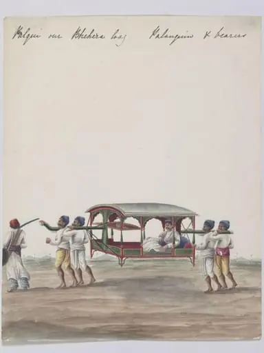 Palanquin bearers, by Unknown