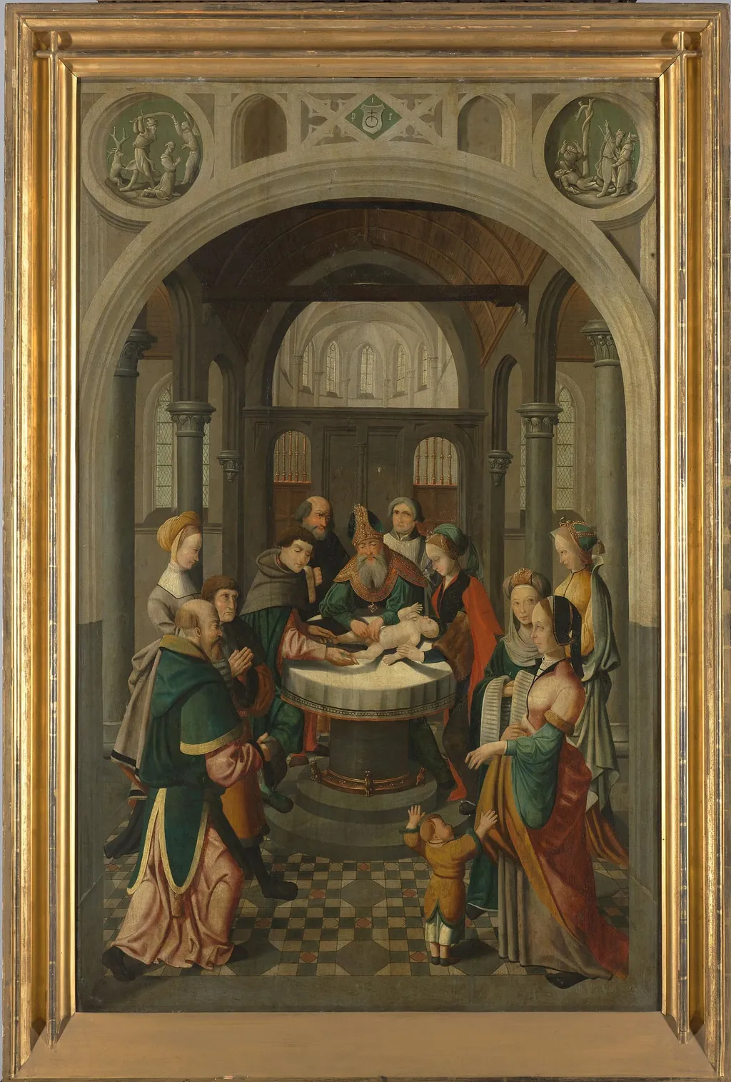 Panel of an Altarpiece with Circumcision of Christ, on verso is Resurrection of Christ, by Unknown, unspecified, 1520