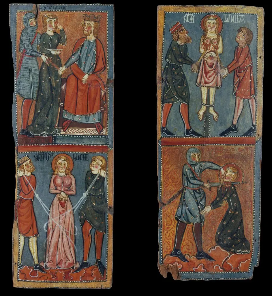 Panels with scenes of the Martyrdom of Saint Lucy, by Unknown