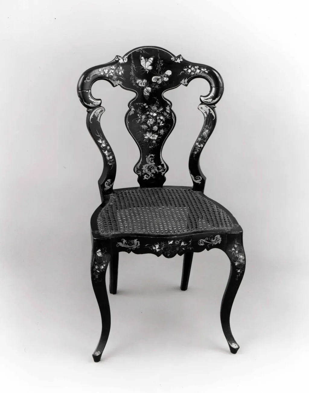 Papier-mâché side chair, by Unknown, unspecified, 1830