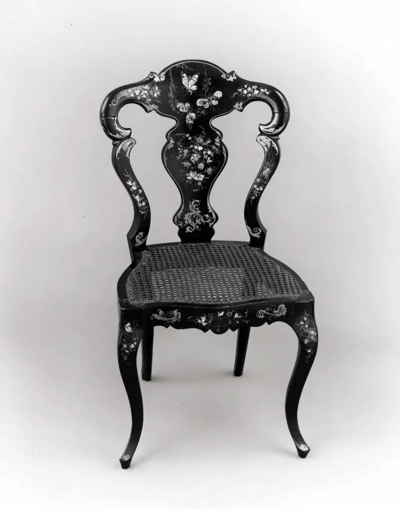 Papier-mâché side chair, by Unknown, 1830