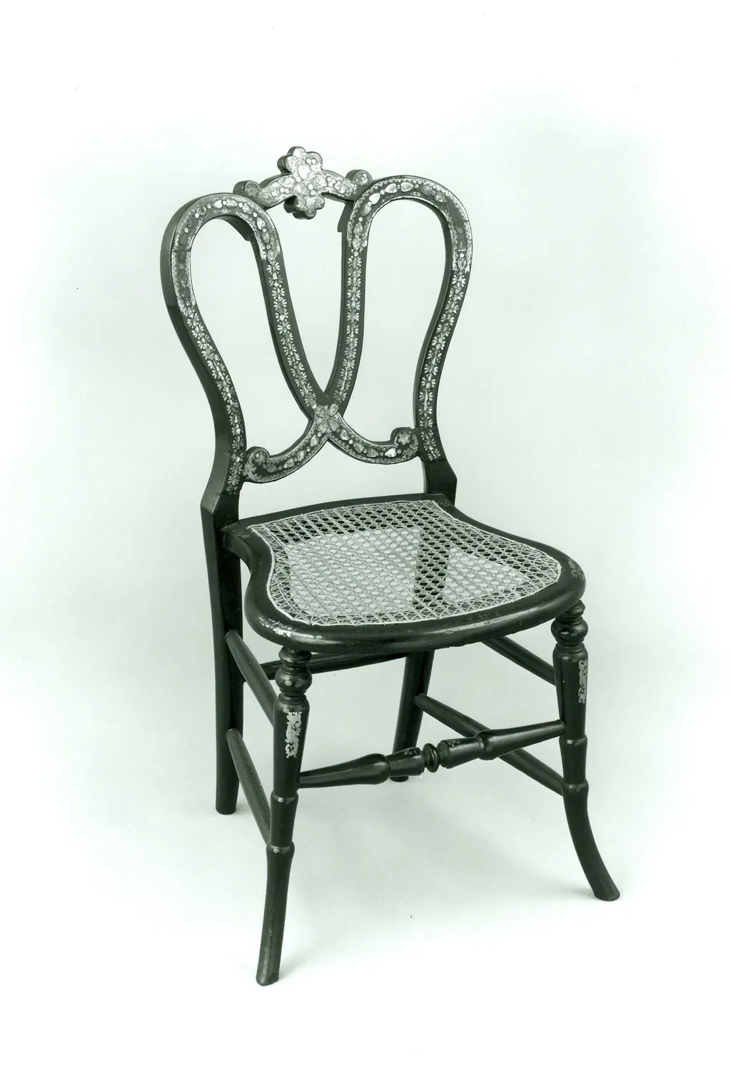 Papier-mâchè side chair, by Unknown, unspecified, 1830