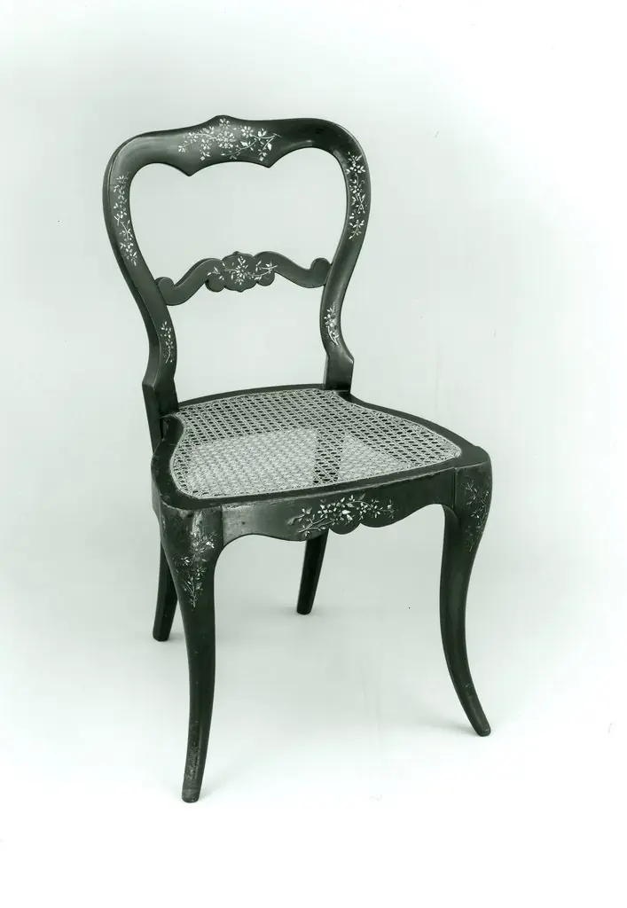 Papier-mâchè side chair, by Unknown, 1830