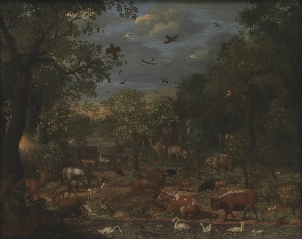 Paradise before the Fall of Man, by Unknown, 1692